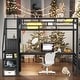 preview thumbnail 1 of 26, Full Size Loft Bed With Desk,Storage Staircase And Wardrobe for Home Black