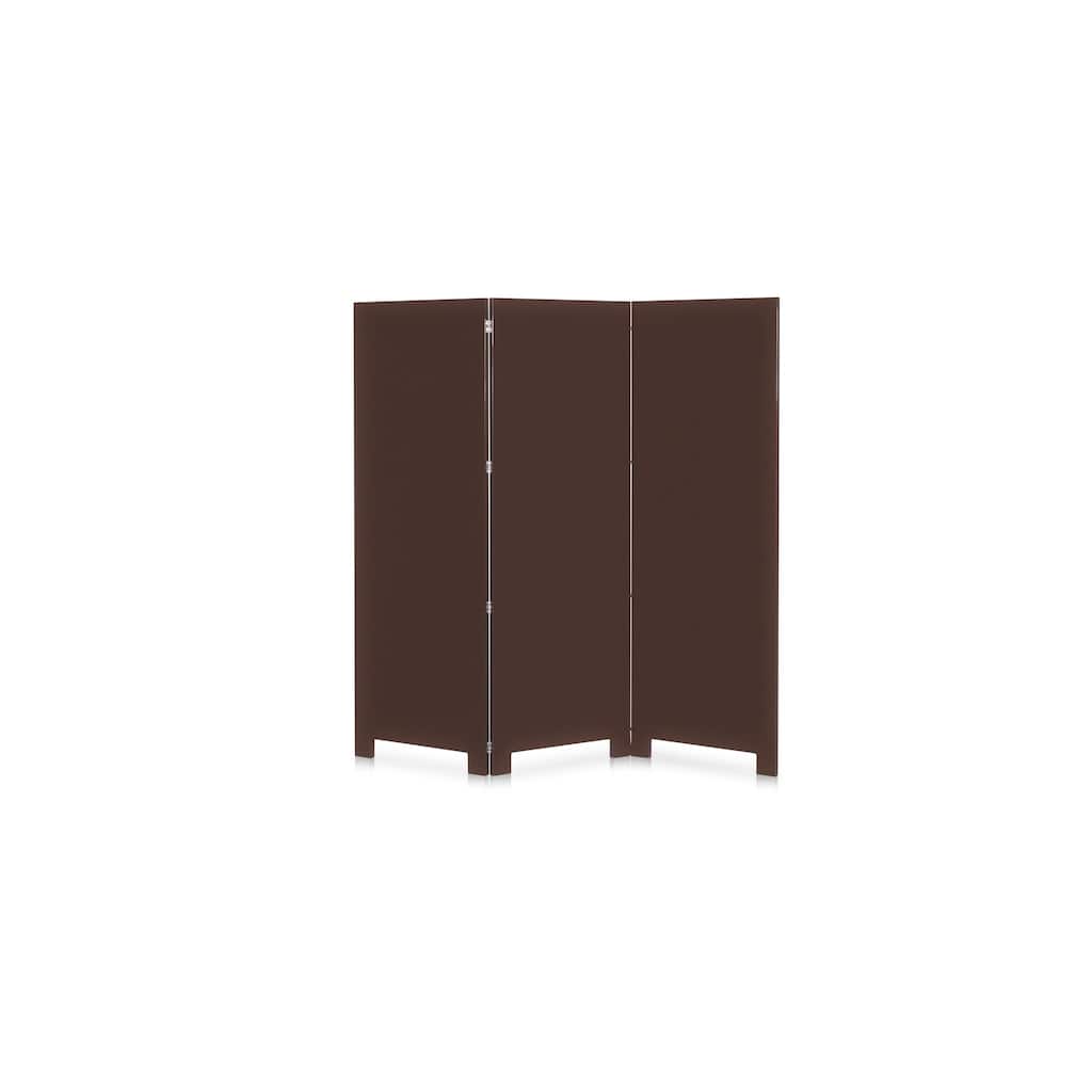 Ginevra Screen, High-Gloss Lacquer Over MDF, Solid Rubber Wood Frame, Three-Panel, Reinforced Hinges, Dark Brown