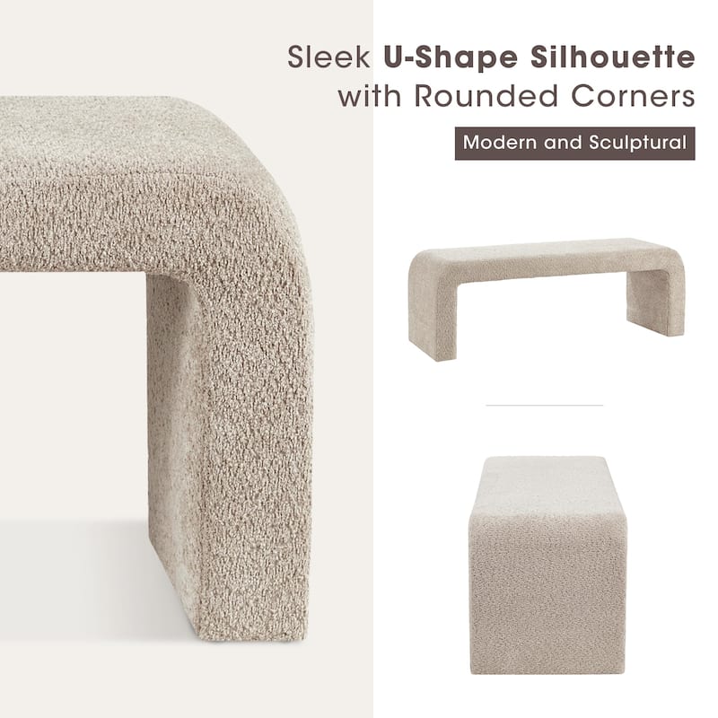 INK+IVY Steve Boucle Waterfall Bench
