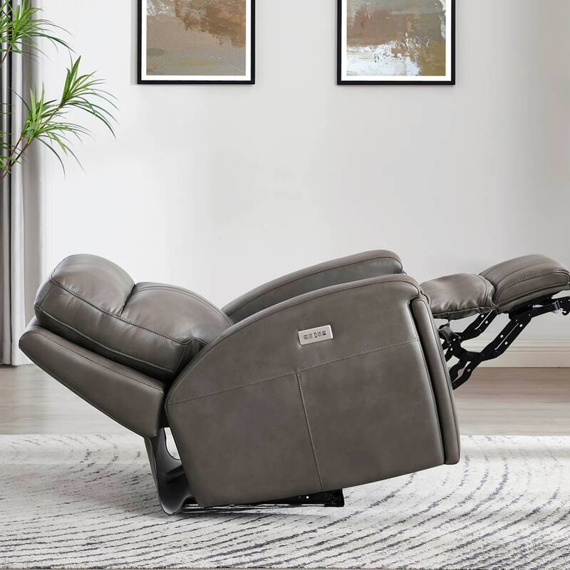 Hydeline Venice Zero Gravity Power Recline and Headrest Top Grain Leather Loveseat with Cup Holder