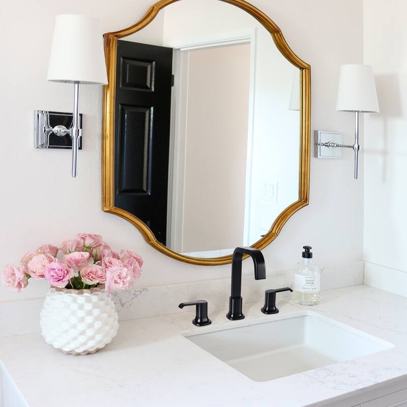8 Inch Widespread Bathroom Faucet with Pop-up Drain Assembly 3 Holes Brass Modern Bathroom Sink Vanity Basin Faucets