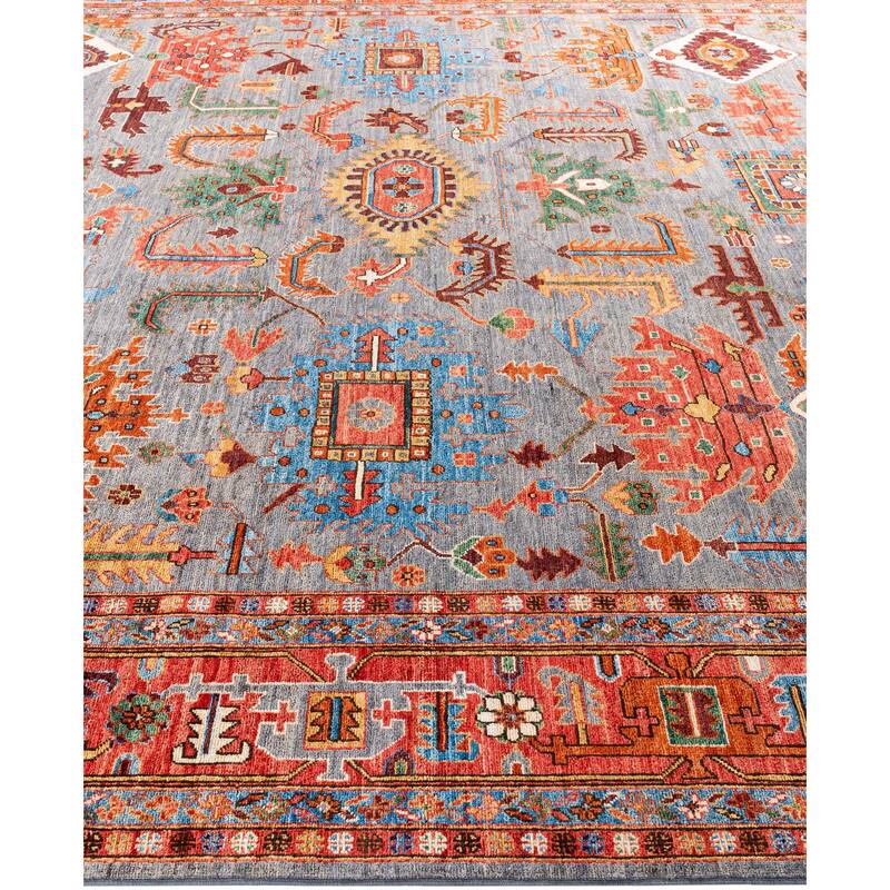 Serapi One-of-a-Kind Hand-Knotted Area Rug - Gray - 10' 0" x 13' 10"