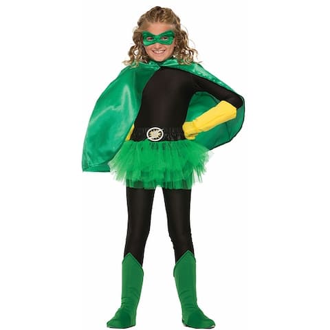 Superhero Green Costume Cape Child