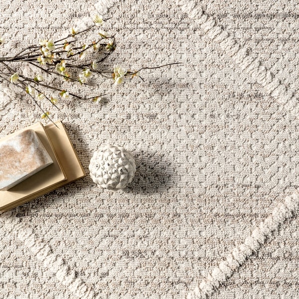 Nuloom Dazi Moroccan Diamond High/Low Tasseled Area Rug - Bed Bath