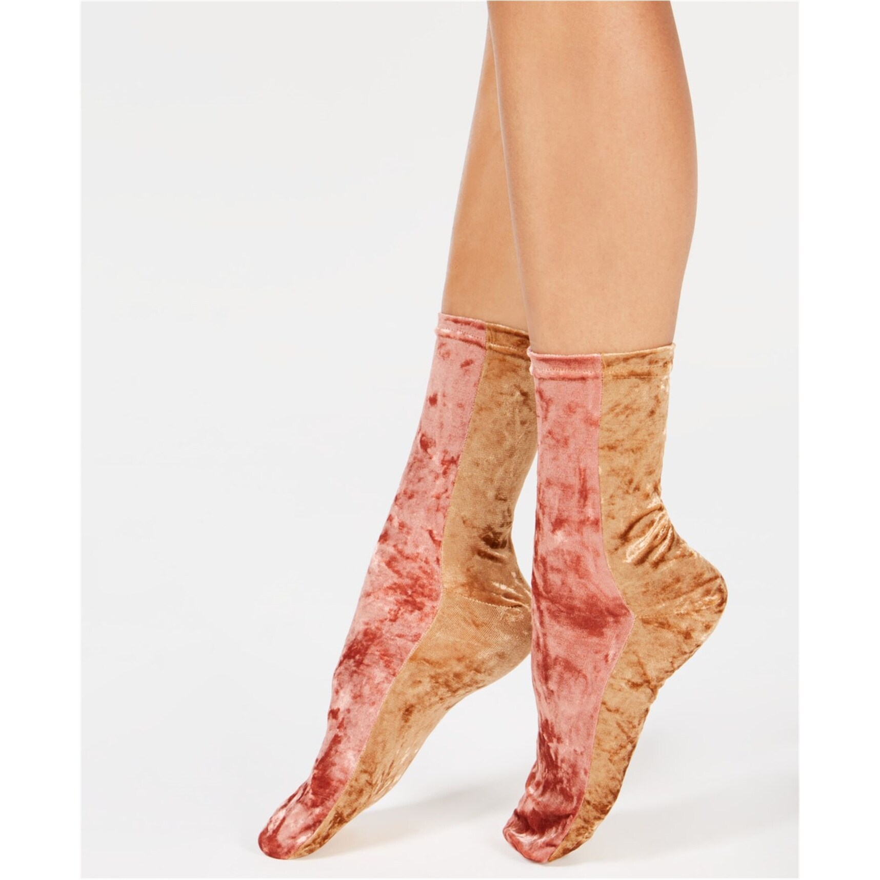 Shop Free People Womens Colorblock Velvet Midweight Socks Pink One Size One Size Overstock 31954060