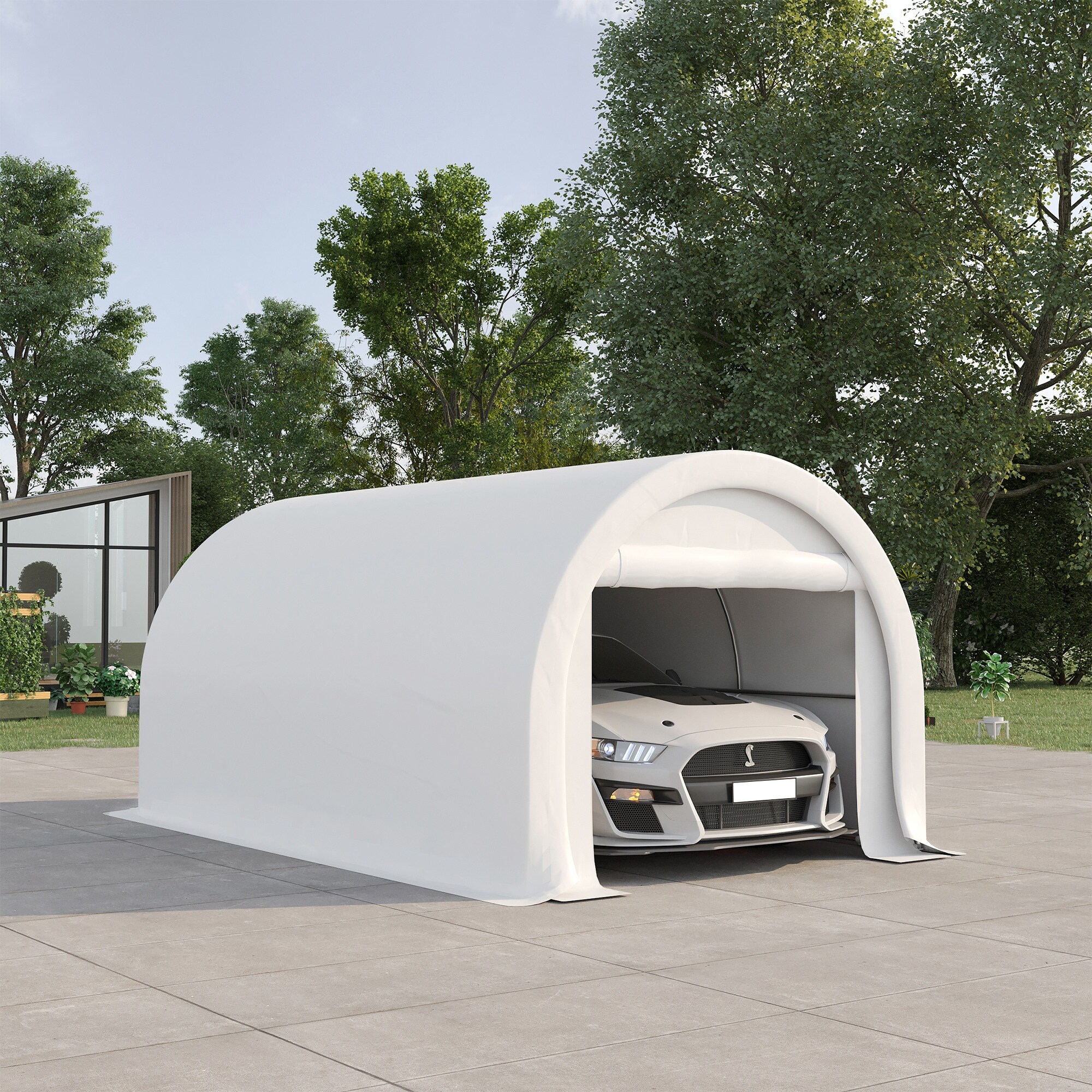 Portable carport covers top