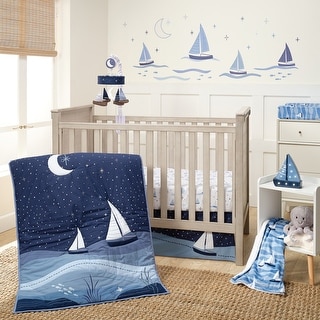 Lambs & Ivy Little Skipper 3-Piece Sailboat Nautical Nursery Crib Bedding Set