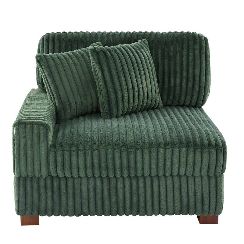 Upholstered Chenille Velvet L Shaped Couch Modular Sofa With Chaise Lounge