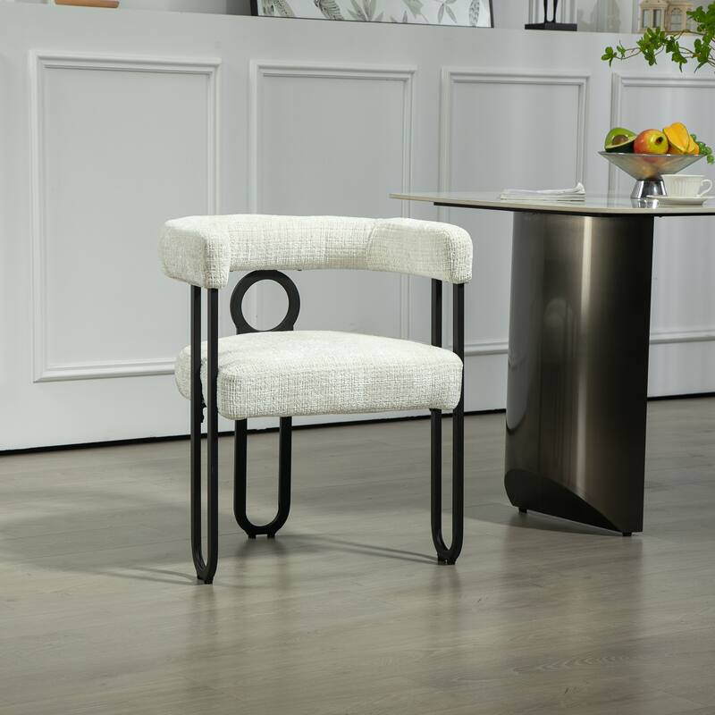 Fabric Upholstered Kitchen Side Dining Chair with Cushion, Backrest, Non Slip Feet for Dining Room Kitchen Living Room Bedroom