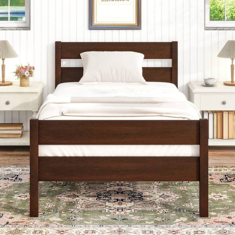 Twin Bed with Headboard, Footboard, and Under-Bed Storage, Stylish and Durable