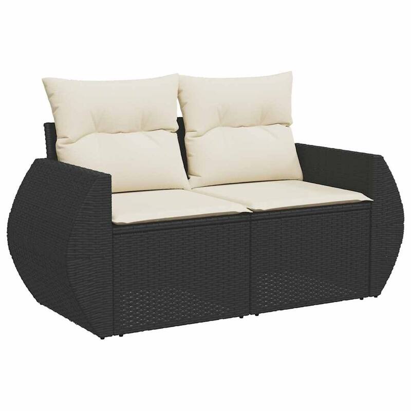 vidaXL Patio Sofa Set with Cushions Table and Modular Sofas 6 Piece Poly Rattan - 21.7 x 39.4 x 28.7