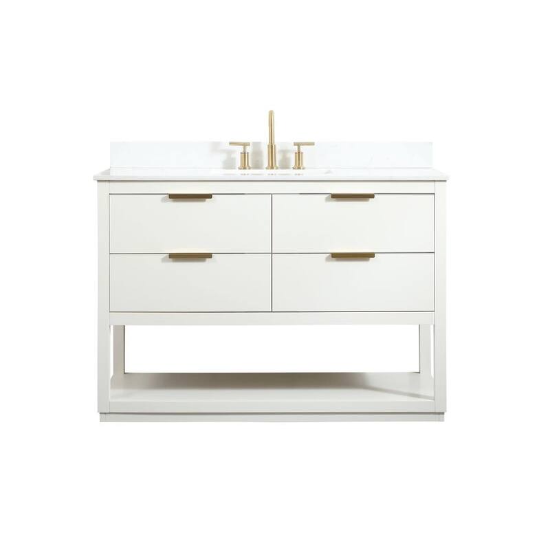 Elegant Lighting VF19248-BS Larkin 48" Free Standing Single Basin - White