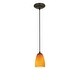 preview thumbnail 1 of 0, Access Lighting Sherry - Glass Pendant - Cord - Oil Rubbed Bronze Finish - Amber Glass Shade Amber