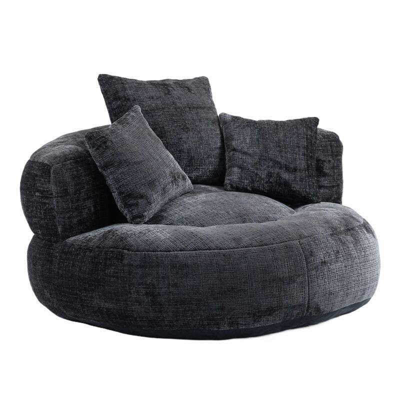Durable Lazy Sofa Comfort Lounger, High Back Bean Bag Couch with 3 Pillows