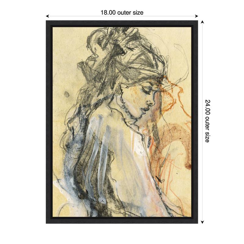 Emphasizing Fluid Lines And Textures by Ute Rathmann (18 x 24 in.), Framed Canvas Wall Art Print