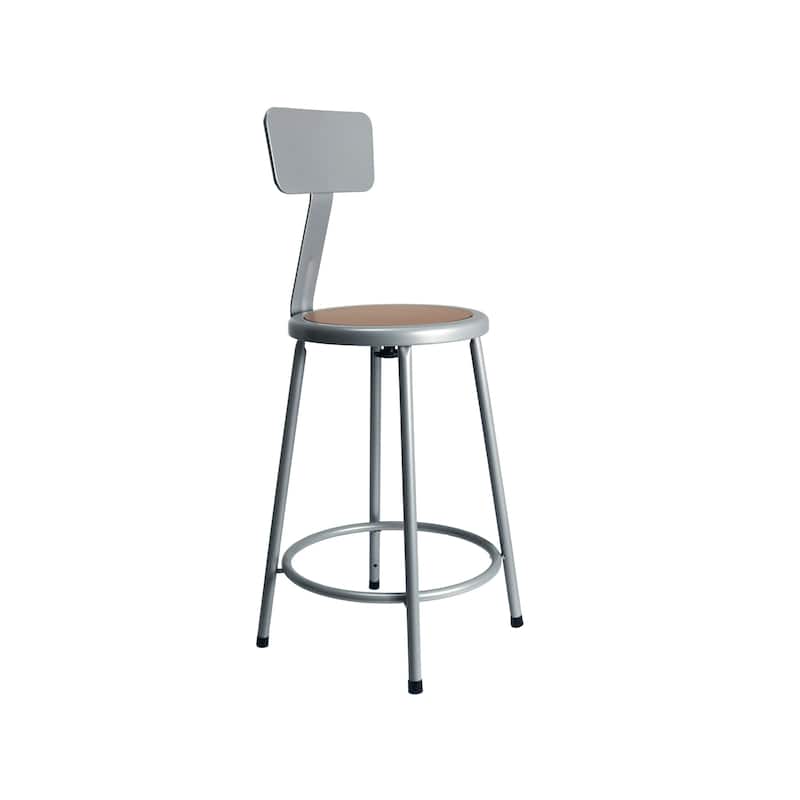 Hampden Furnishings Felix Collection Steel Stool with Backrest, AssemblyReady - Grey - Counter Height