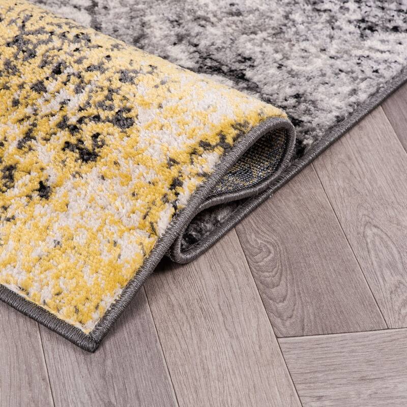 World Rug Gallery Contemporary Floral Design Black Area Rug