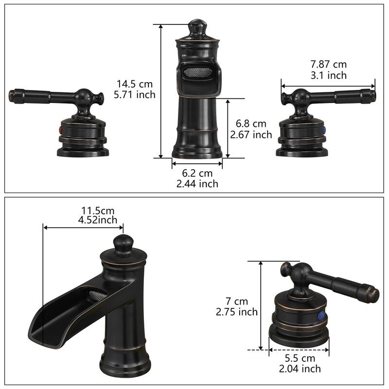 Bathroom Faucets for Sink 3 Hole ORB 8 inch Widespread Sink Faucet - Oil-Rubbed Bronze