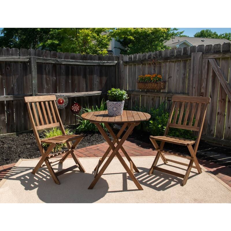 Linon Catalan Three-Piece Cafe Teak Set