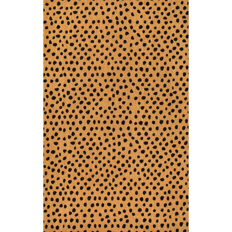 Daphne Modern Classic Animal-Spot Bordered Coir Indoor/Outdoor Area Rug