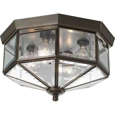Four-Light Beveled Glass 11-1 8" Close-to-Ceiling - 6.750" x 11.000" x 11.000"