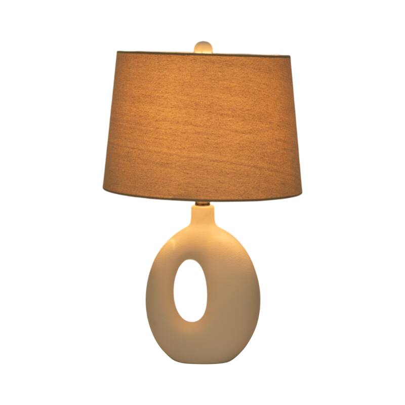 Sagebrook Home Designer Ceramic 23" Open Cut Out Table Lamp, White/tan, Elegant Ceramic Base, Set of 2 - 14" x 14" x 23"