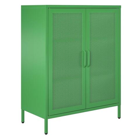 The Novogratz Channing 2 Door Accent Cabinet-Mesh Metal Locker
