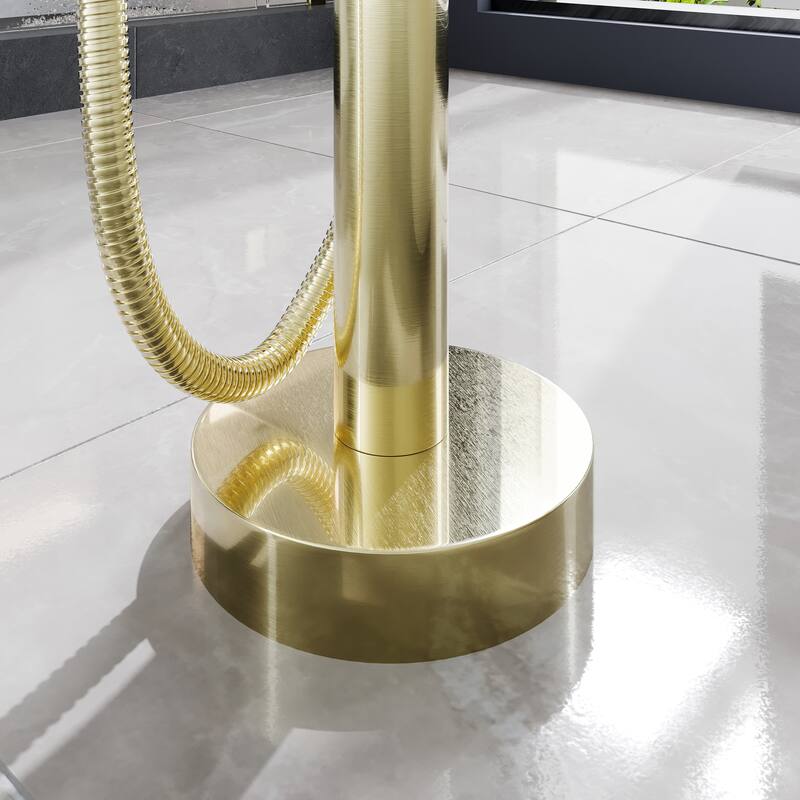 Eviva Modem Single-Handle Freestanding Tub Faucet with Hand Shower