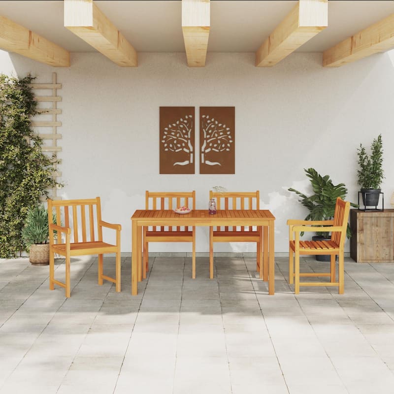 vidaXL Dining Table Set Set of 5 Brown Solid Acacia wood Durable - 55.1 x 31.5 x 29.1