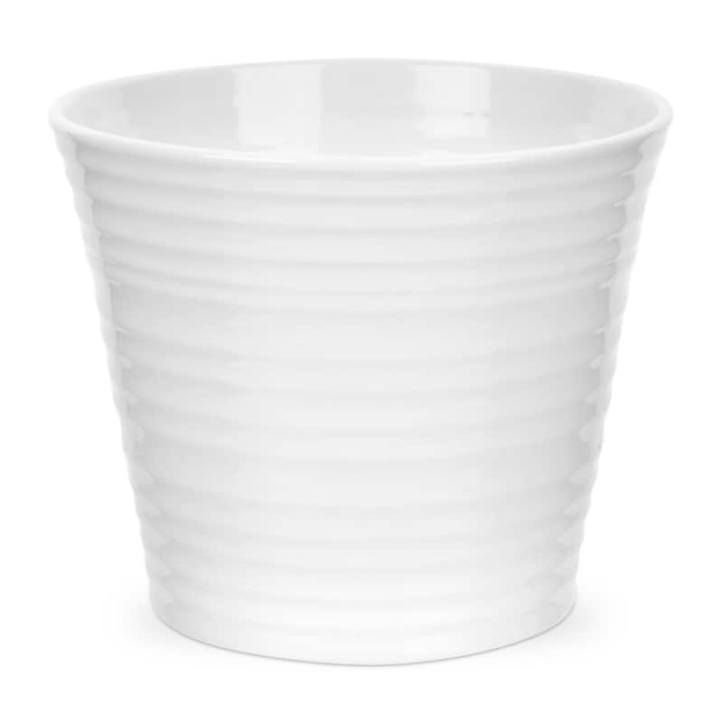 Portmeirion Sophie Conran Porcelain Flower Pot - 7.7" x 6.25" - White
