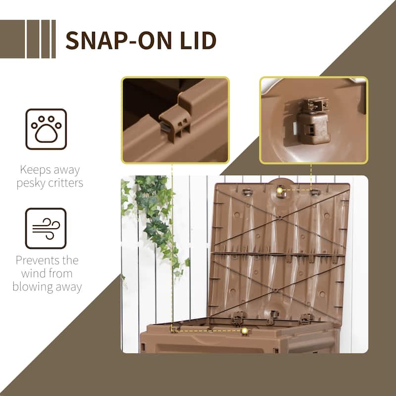 Outsunny Garden Compost Bin, 120 Gallon (450L) Garden Composter with 80 Vents and 2 Sliding Doors, Lightweight & Sturdy