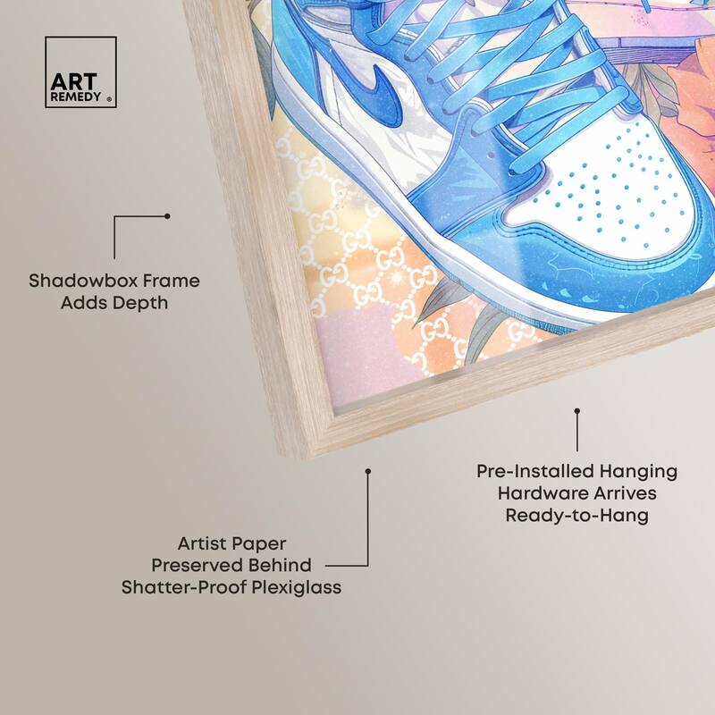 Sneakers in Bloom Shadowbox by Art Remedy