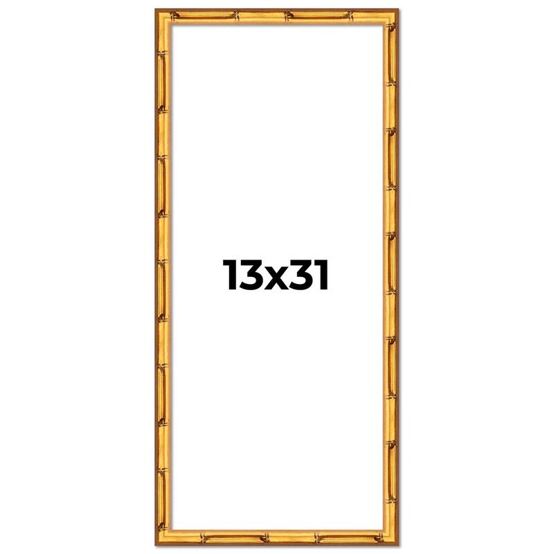 13x31 Frame Gold Bamboo Picture Frame Modern Photo Frame Includes UV Acrylic Shatter Guard Front Acid Free Foam Backing Board