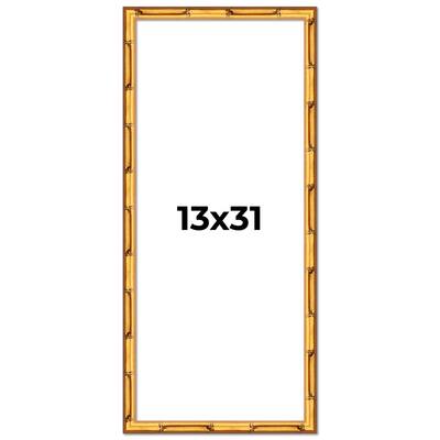 13x31 Frame Gold Bamboo Picture Frame Modern Photo Frame Includes UV Acrylic Shatter Guard Front Acid Free Foam Backing Board