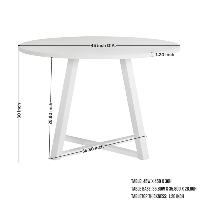 5-Piece, Modern Round Table Dining Set with Trestle Round Table and 4 Chairs, for Kitchens and Dining Rooms, Blue