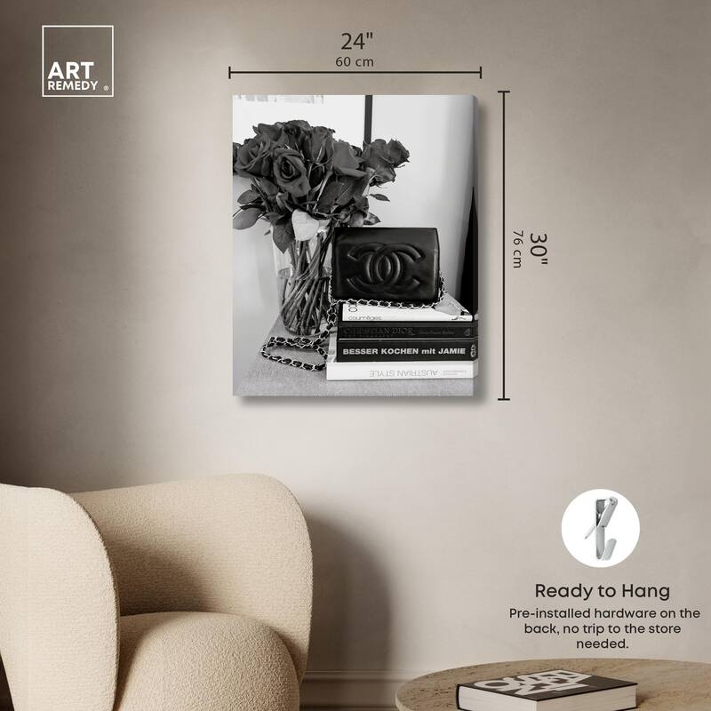 Classic Bag and Roses Canvas by Art Remedy, Gallery Wrapped