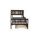 preview thumbnail 5 of 20, Twin Over Full Rubber Wood Bunk Bed with Trundle,Convertible Ladder and Guardrail
