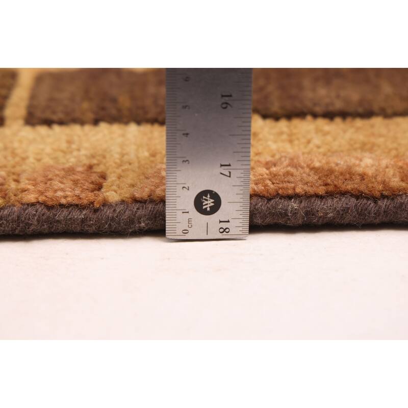 ECARPETGALLERY Hand-knotted Tangier Brown Wool Rug - 8'1 x 9'7