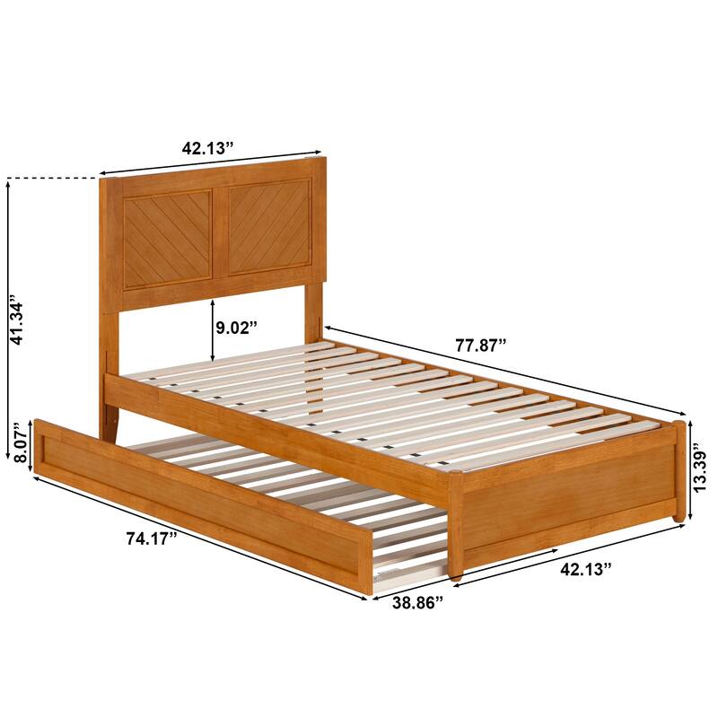Clayton Platform Bed with Panel Footboard and Twin Trundle