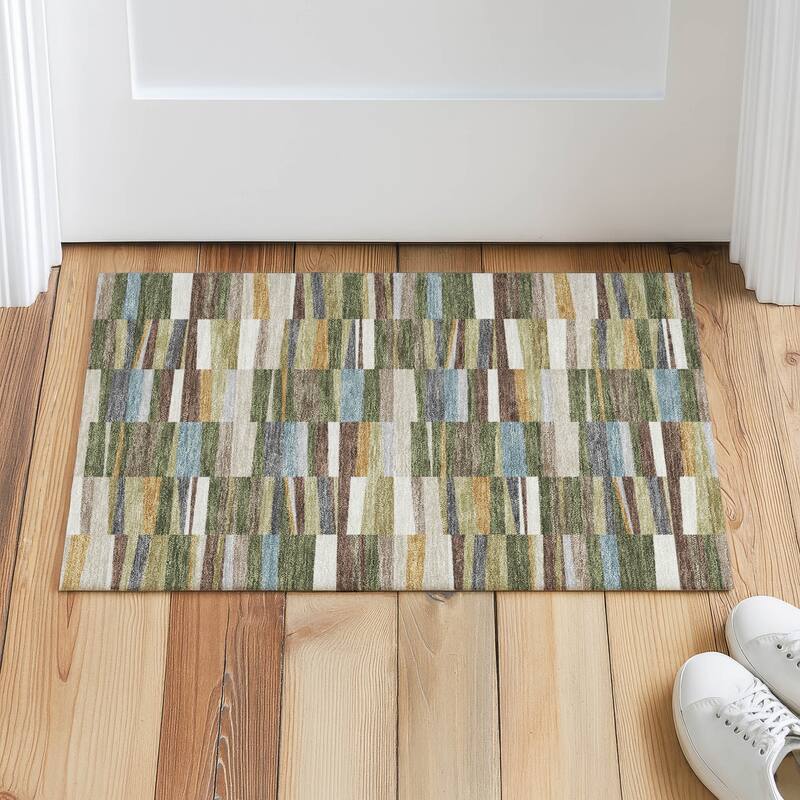 Machine Washable Indoor/ Outdoor Modern Antonito Chantille Rug