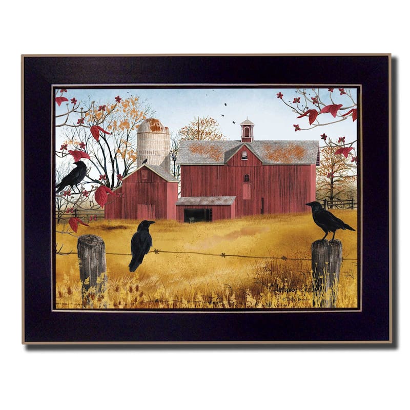 TrendyDecor4U Contemporary "Autumn Gold" Framed Print Wall Art by Billy Jacobs - Black