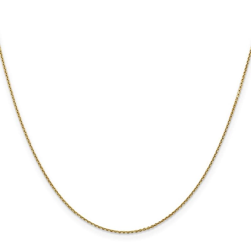 Curata 10k Yellow Gold 0.9mm Diamond Cut Cable Chain Necklace (Lobster)