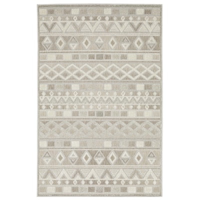 Style Haven Thassos Global Geometric Beige/ Grey Mixed Pile Area Rug