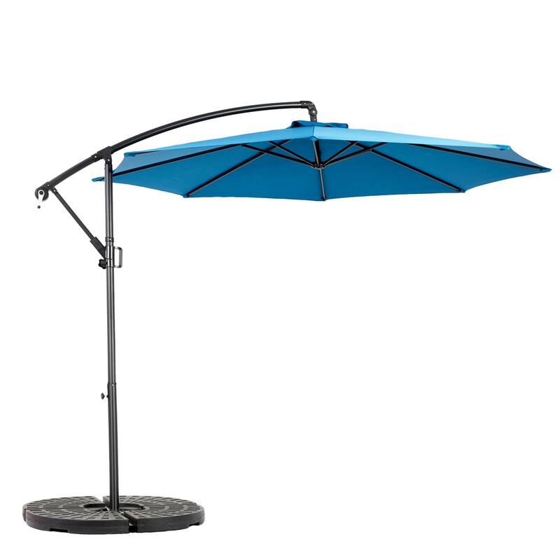 116" Patio Hanging Polyester Umbrella with Tilt Adjustment and 8 Ribs