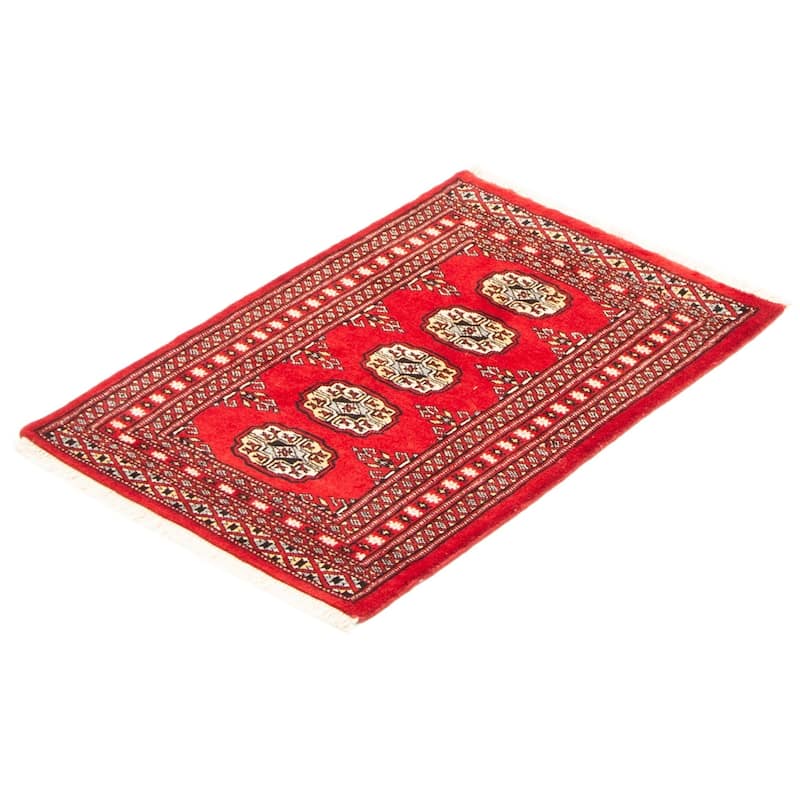 ECARPETGALLERY Hand-knotted Finest Peshawar Bokhara Red Wool Rug - 2'2 x 2'11