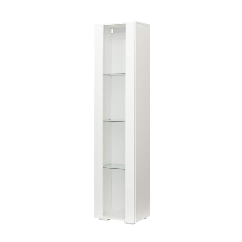 Storage Cabinets with Aluminum Strip Lamp & with Glass Shelves