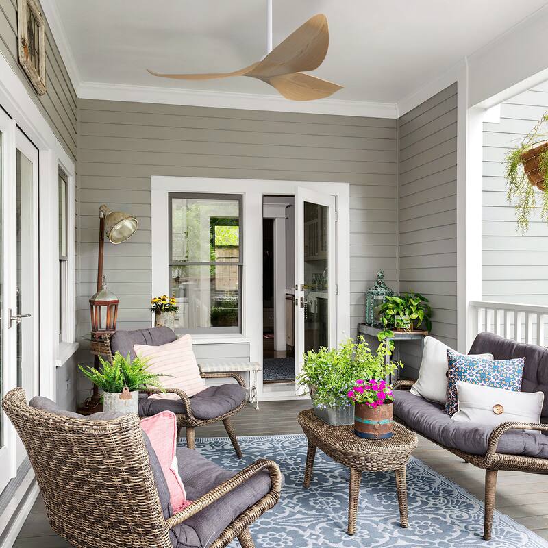 52Inch Ceiling Fan without Light, 6 Wind Speeds with Remote Control for Living Room and Patio