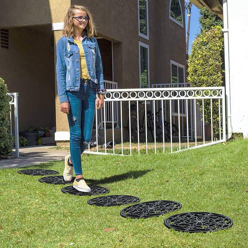 A1HC Rubber Step Mat Multi Functional -Garden Stepping Stone Mat, Outdoor Decorative Tray