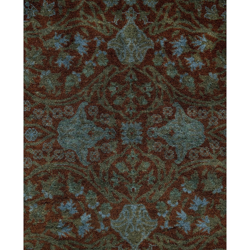 Overdyed One-of-a-Kind Hand-Knotted Runner Rug - Blue - 3' 0" x 7' 8"