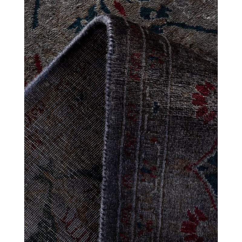 Overton Hand Knotted Wool Vintage Inspired Modern Contemporary Overdyed Gray Area Rug - 4' 1" x 6' 1"